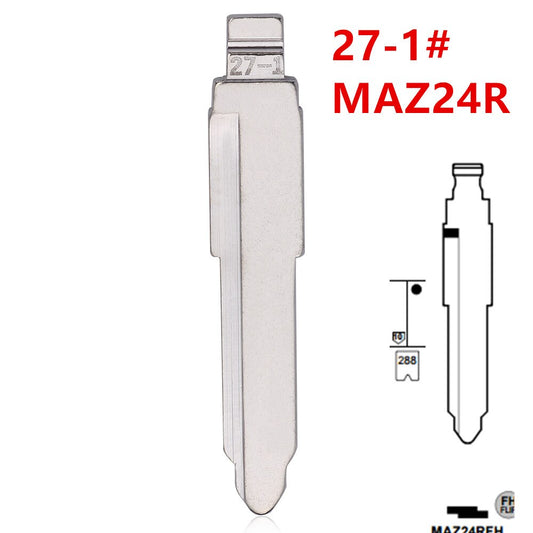 10pcs 27-1# MAZ20R MAZ24R Metal Uncut Blank Flip Remote Key Blade  Mazda  keydiy KD xhorse VVDI JMD