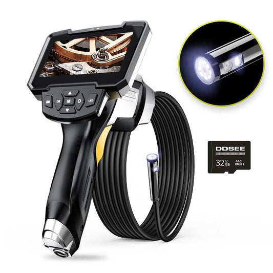 Portable single and double lens handheld endoscope 4.3 inch LCD inspection camera 8 mm industrial digital endoscope with 32GB T