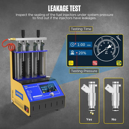 AUTOOL CT180 Intelligent Upgrade Fuel Injector Tester Cleaning Machine Injector Ultrasonic Cleaner 4-Cylinders