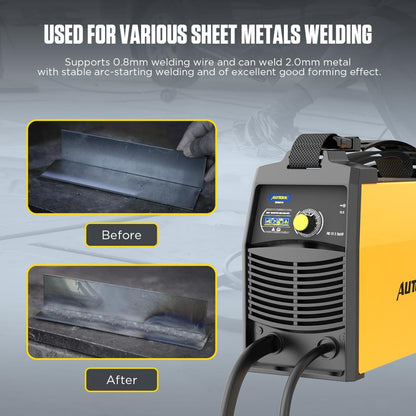 AUTOOL M518 No Gas MIG Welder, Gasless IGBT Inverter Automatic Feed Flux Core Wire Welding Machine 110V