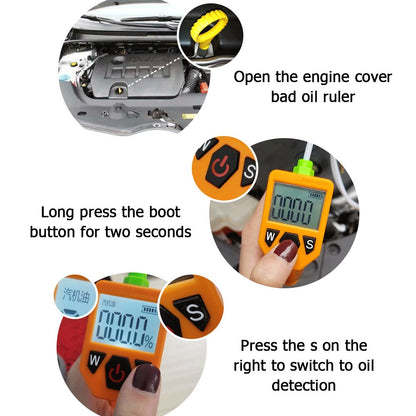 Engine Oil Tester for Auto Check Automobile Oil Quality Detector with LED Display Gas Analyzer Car Turbineoil Testing Tools