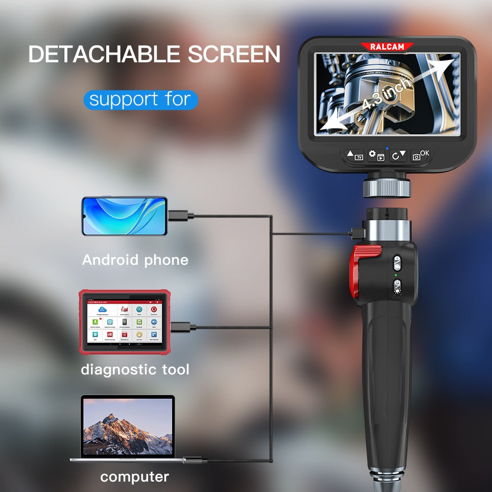 Ralcam New Version 2Mp Hd Android Steerable Endoscope 8.5Mm Automotive Articulating Borescope Factory