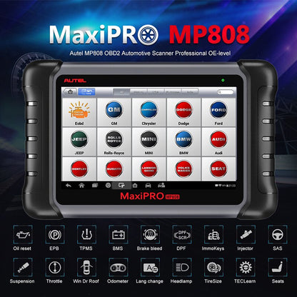 Autel MaxiPRO MP808 Diagnostic Tool with Bi-directional Control OE-level OBD2 Professional Scanner Key Coding PK MK808