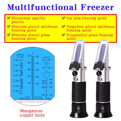 4 in 1 Automotive Antifreeze Refractometer Car Urea Fluid Tester Battery Freezing ATC Detector Handheld Electrolyte Hydrometer
