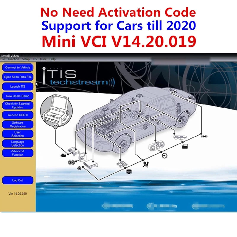 MINI VCI V18.00.008  TOYOTA TIS Techstream V18.00.008 MINI-VCI Software Support 2020