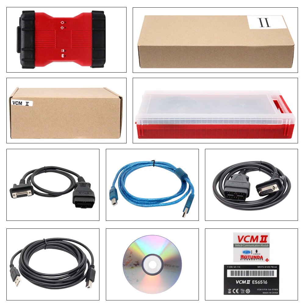 VCM 2 OBDII Dianostic Interface Multi-language VCM2 IDS Vehicles Double PCB VCM II VCMII Scanner  Ford/Mazda Car Tools