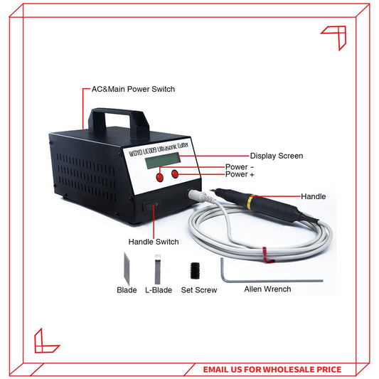 WOYO UC009 Ultrasonic Handy Cutter 39.5KHz Precision Industrial Ultrasonic Knife  Plastic PVC PET ABS Material Ultrasonic Cut