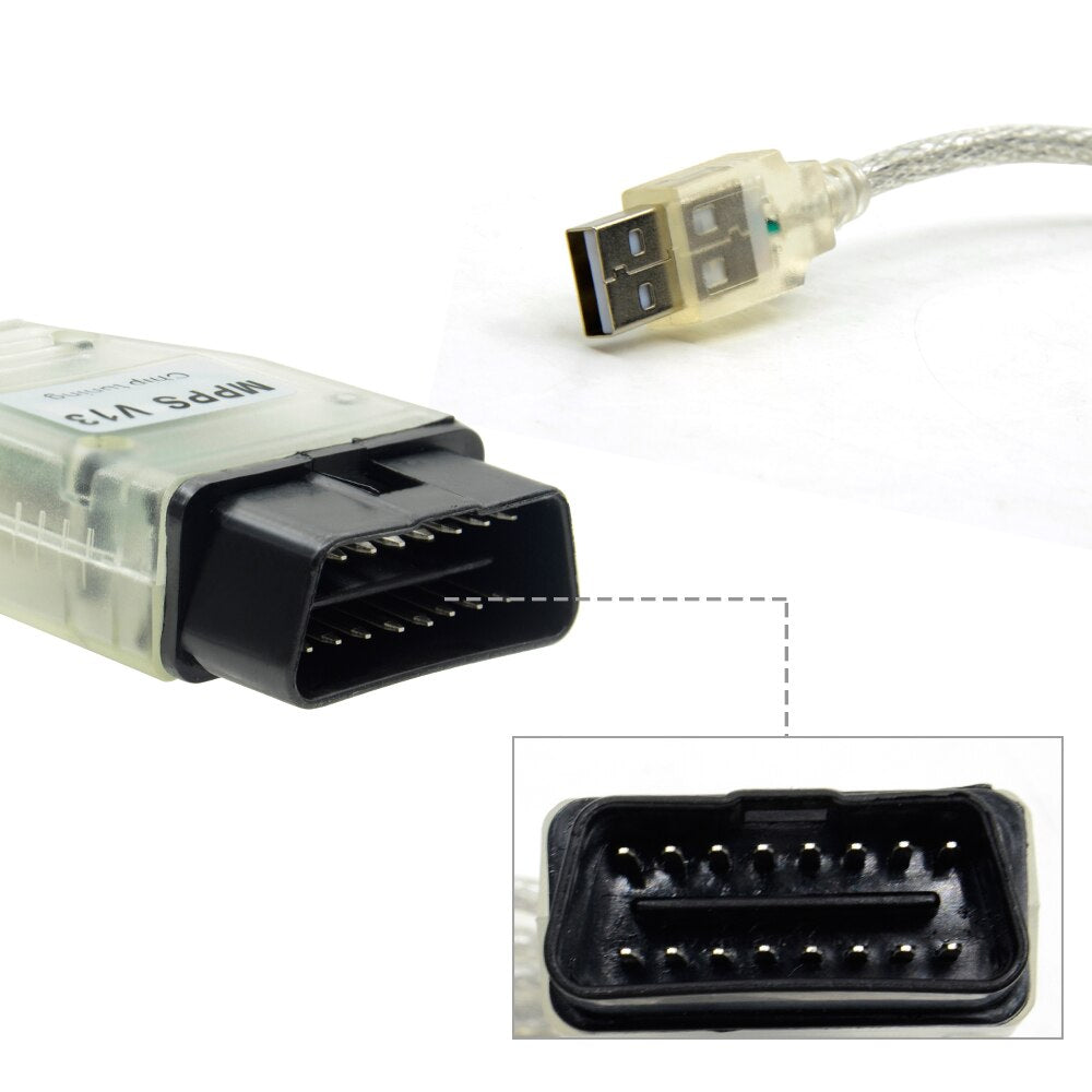 2018 Newst MPPS V13.02 V13 K CAN Flasher Chip Tuning ECU Programmer MPPS V13 Professional Diagnostic Cable  Audi ford