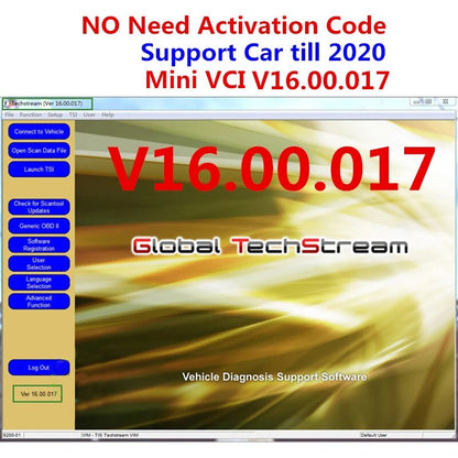 MINI VCI V18.00.008  TOYOTA TIS Techstream V18.00.008 MINI-VCI Software Support 2020