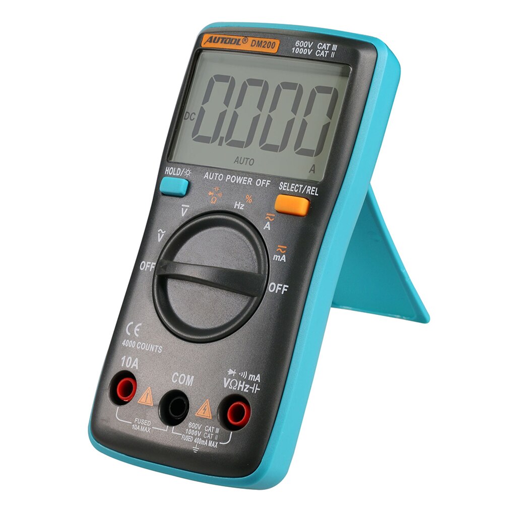 Autool DM200 Multimeter AC DC Ammeter Voltmeter Ohm Frequency Diode Temperature Backlight Handheld Meter Digital Tester