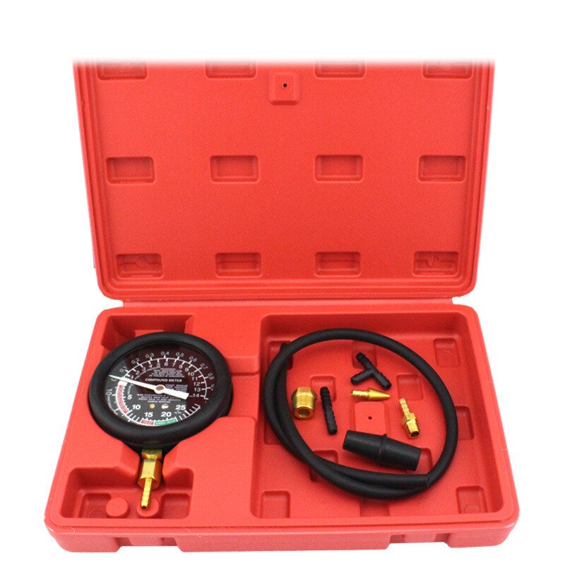 Car Tester Manifold Gauge Test Carburetor Valve Fuel Pump Pressure & Vacuum