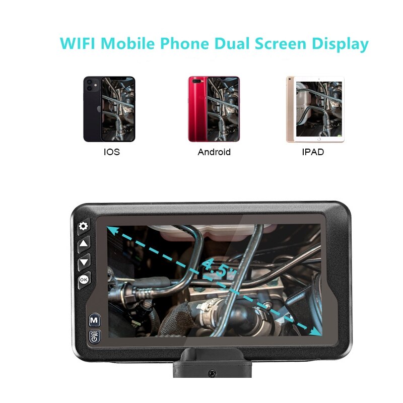 2 Directions  Rotation Endoscope Videoscope Camera Industrial Steering Borescope Car Inspection Snake Camera with Screen