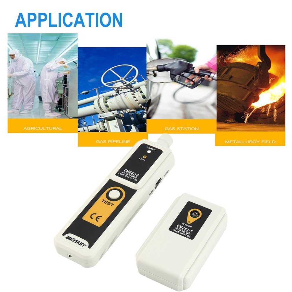 EM282 Ultrasonic Leak Detector 40KHz Transmitter Reliable Detection Gas Liquid Leakage Monitor LED Indicator Ultrasonic Transmit